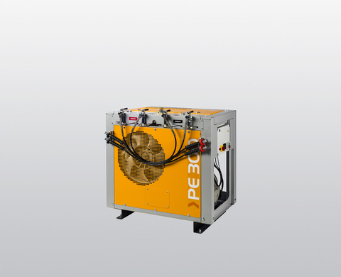 Compresor de aire respirable PE-HE de BAUER con dispositivos de llenado (latiguillos de llenado)